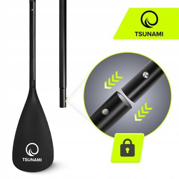 Весло для SUP дошки TSUNAMI 160-215 см регульоване, складне Black (P-5907739316462) 50005569 фото