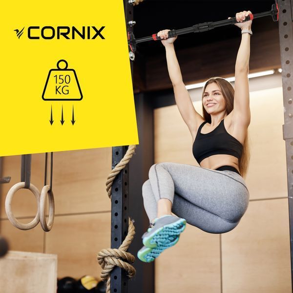 Раздвижной турник Cornix Pro+ 70-100 см XR-0286 Черный/Красный 50005061 фото