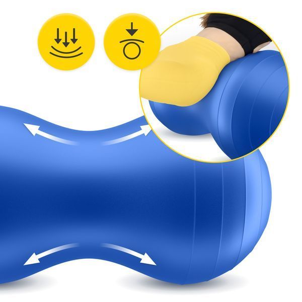 Мяч для фитнеса (арахис) 4FIZJO Air Ball Арахис 45 x 90 см Антилопающий синий (P-5907739312945) 50003472 фото