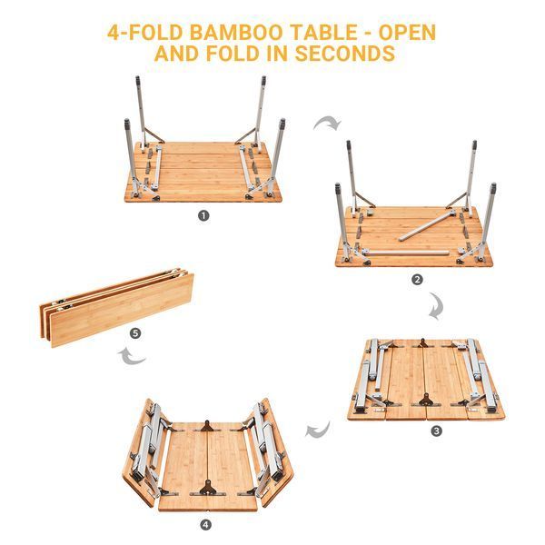 Складной стол Atepa BAMBOO TABLE L (AC2007) YELLOW 15379 фото