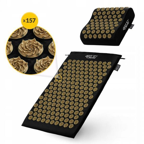 Коврик для иглоукалывания с подушкой 4FIZJO Ergo Mat Kuznetsov Applicator Черный/Золотой (P-5907739313881) 50004381 фото