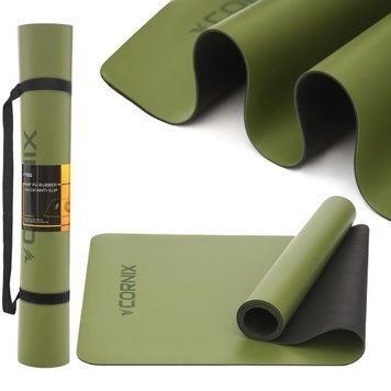 Спортивный коврик Cornix PU 183 x 68 x 0,4 см для йоги и фитнеса XR-0321 зеленый 50005116 фото