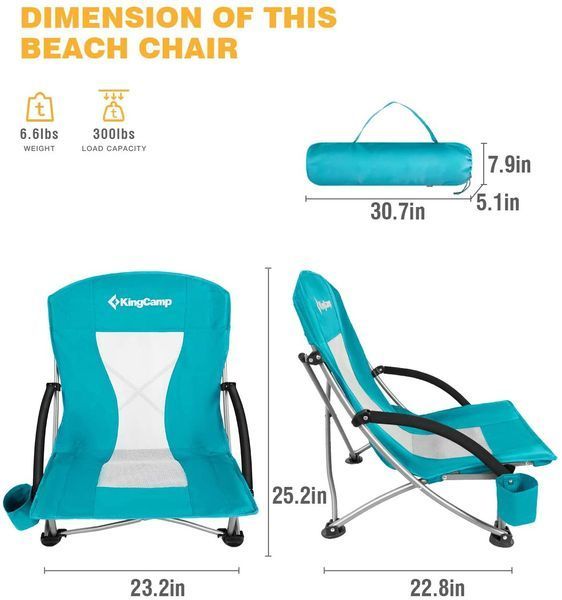 Крісло KingCamp beach chair(KC3841) Cyan 11357 фото