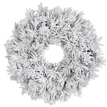 Венок &oslash; 60 см декоративный Dinsmore Frosted зеленый со снегом 897963147 фото