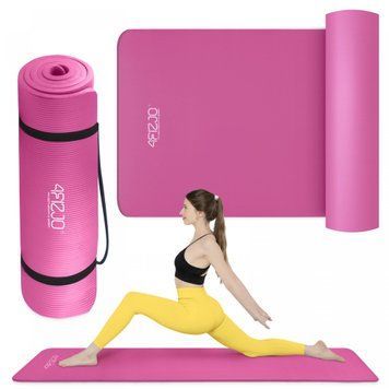 Килимок (мат) спортивний 4FIZJO NBR 180 x 60 x 1.5 см для йоги та фітнесу Pink (P-5905973405669) 50005323 фото