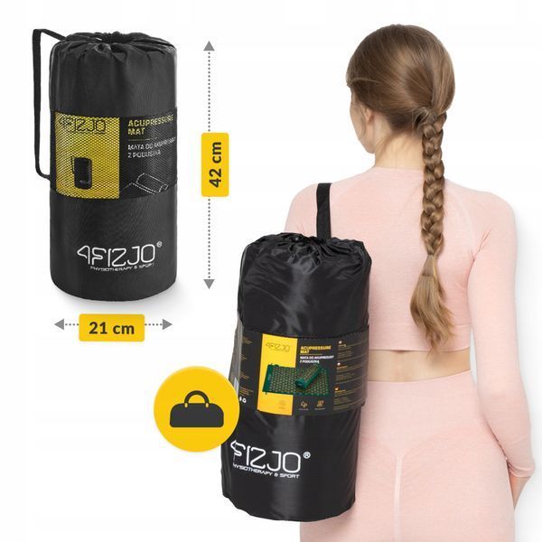 Килимок акупунктурний з валиком 4FIZJO Classic Mat Аплікатор Кузнєцова Navy Green/Gold (P-5907739313300) 50003475 фото