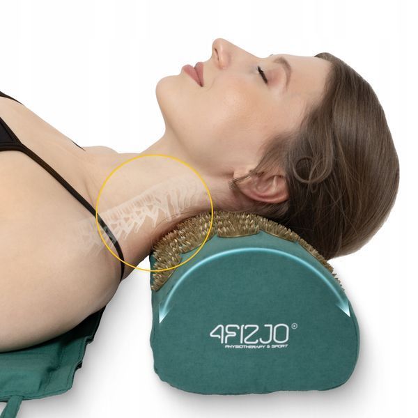 Килимок акупунктурний з валиком 4FIZJO Classic Mat Аплікатор Кузнєцова Navy Green/Gold (P-5907739313300) 50003475 фото