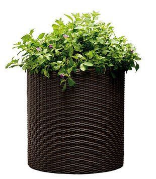 Горщик для квітів Keter 18 л. Cylinder Planter Medium, коричневий 894914607 фото