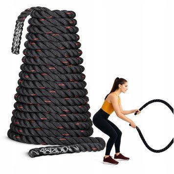 Канат тренувальний 4FIZJO Battle Rope 15 м для кросфіту Black (P-5907739312266) 50003082 фото
