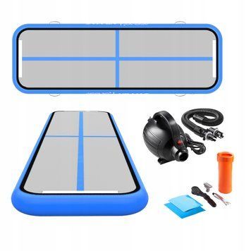 Мат гімнастичний надувний 4FIZJO Air Track Mat 300 x 100 x 15 cм White/Blue (P-5907739311771) 50001999 фото