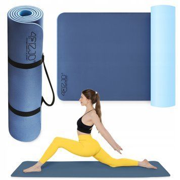 Спортивный коврик (коврик) 4FIZJO TPE 180 x 60 x 1 см для йоги и фитнеса Blue/Sky Blue (P-5907739317094) 50004389 фото