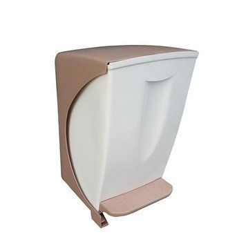 Контейнер для сміття Bauletto 19x25x30,6h, 6,5л білo-коричневий 30004006 фото