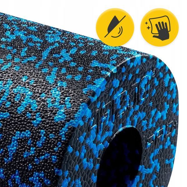 Масажний ролик 4FIZJO EPP PRO+ 33 x 14 см (валик, роллер) гладкий Black/Blue (P-5907222931417) 50001522 фото
