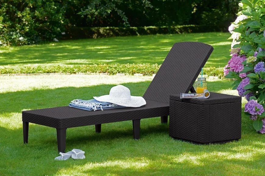 Шезлонг пластиковый Keter Jaipur Sun lounger, виски коричневый 897959401 фото