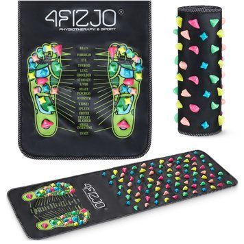 Килимок ортопедичний 4FIZJO 120 x 35 см з каменями для масажу ніг Black (P-5905973403160) 50005579 фото