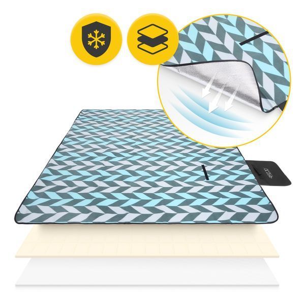 Килимок для пікніка та кемпінгу 4FIZJO 200 x 200 см складний (P-5907739317193) 50004391 фото