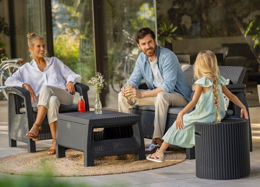 Стол-сундук садовый пластиковый KETER COOL STOOL, коричневый 897959571 фото