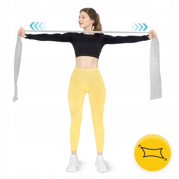Стрічка-еспандер для спорту та реабілітації 4FIZJO Flat Band 200 х 15 cм 15-25 кг Silver (P-5907739310446) 50002014 фото