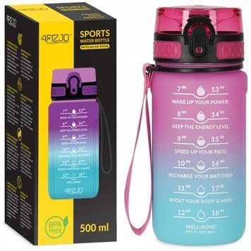 Пляшка для води спортивна 4FIZJO 500 мл Pink/Sky Blue (P-5905973400749) 50004964 фото