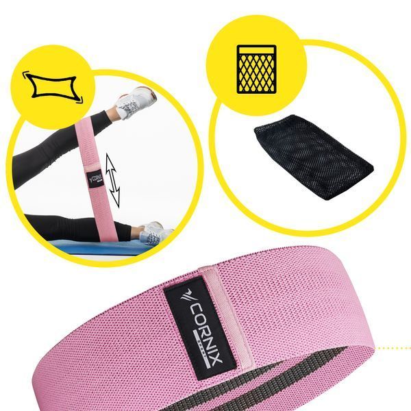 Резинки для фитнеса и спорта из ткани Cornix Hip Band набор 3 шт XR-0050 50003841 фото