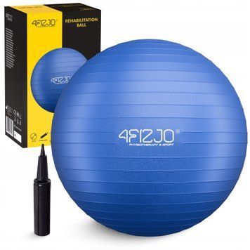 М'яч для фітнесу (фітбол) 4FIZJO 55 см Anti-Burst Blue (P-5905973404723) 50005334 фото