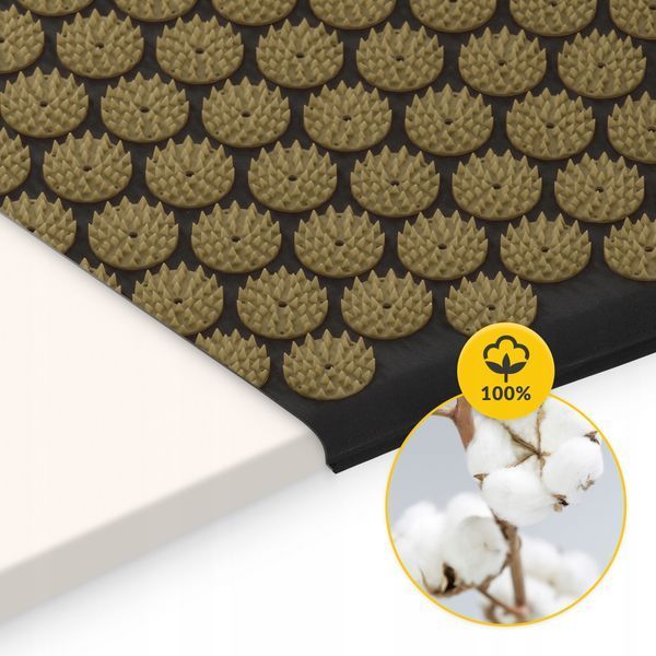 Килимок акупунктурний з валиком 4FIZJO Classic Mat XL Аплікатор Кузнєцова Black/Gold (P-5907739315052) 50003792 фото