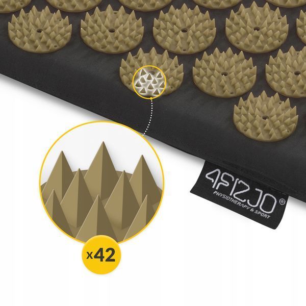 Килимок акупунктурний з валиком 4FIZJO Classic Mat XL Аплікатор Кузнєцова Black/Gold (P-5907739315052) 50003792 фото