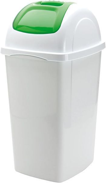 Контейнер для мусора с крышкой Europa 30x33x59h, 33 л белый 30004012 фото