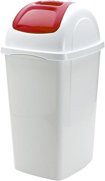 Контейнер для мусора с крышкой Europa 30x33x59h, 33 л белый 30004012 фото