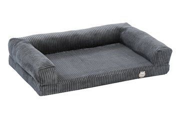 Лежак для собак eGarden Comfort Box, кордовый велюр 50х75 серый 6054 фото