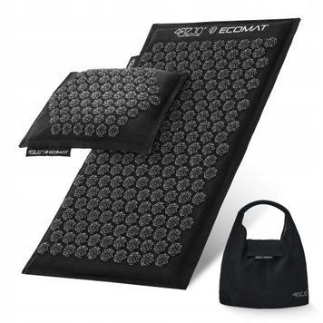 Килимок акупунктурний з подушкою 4FIZJO Eco Mat Аплікатор Кузнєцова Black/Black (P-5907739312563) 50002728 фото