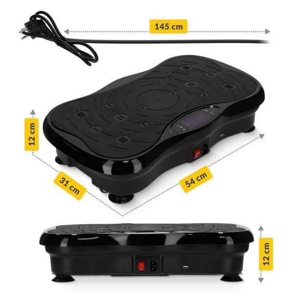 Віброплатформа для тренувань 4FIZJO Ultra+ з пультом та еспандерами Black (P-5905973402873) 50005130 фото
