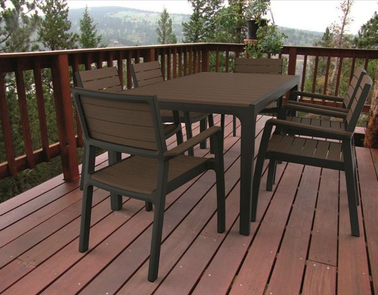 Стілець садовий пластиковий Keter Harmony armchair, сіро-коричневий 894913439 фото