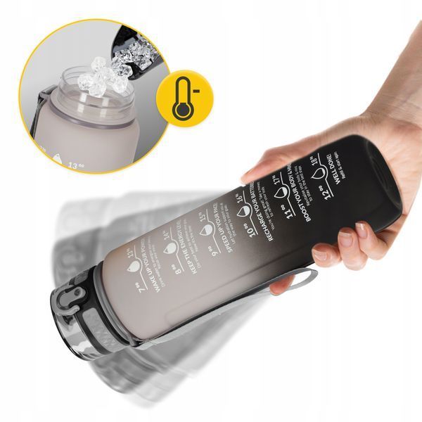Пляшка для води спортивна 4FIZJO 1000 мл Grey/Black (P-5905973400756) 50004968 фото