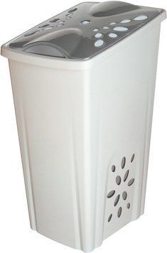 Кошик для білизни 45L PERLA 30x35x60h з кришкою, білий 30004127 фото
