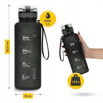 Спортивная бутылка для воды 4FIZJO 1000 мл Черный (P-5905973403788) 50005285 фото