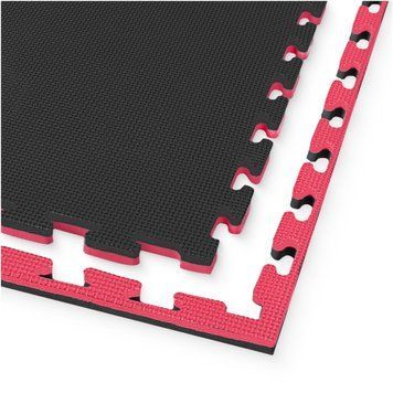 Мат-пазл (ласточкин хвіст) 4FIZJO Mat Puzzle EVA 100 x 100 x 2 cм Black/Red (P-5907739310637) 50002275 фото