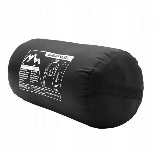 Спальний мішок (спальник) ковдра SportVida SV-CC0062 +2 ...+21&deg;C R Black/Grey 50002736 фото