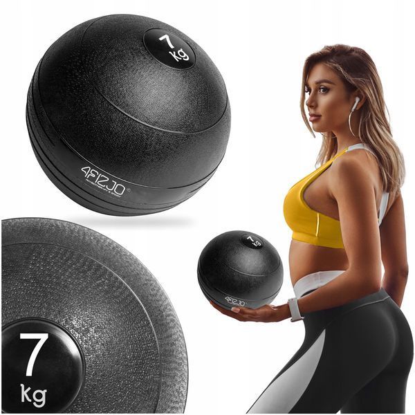 Слембол (медичний м'яч) для кросфіту 4FIZJO Slam Ball 7 кг Black (P-5907739315434) 50005182 фото