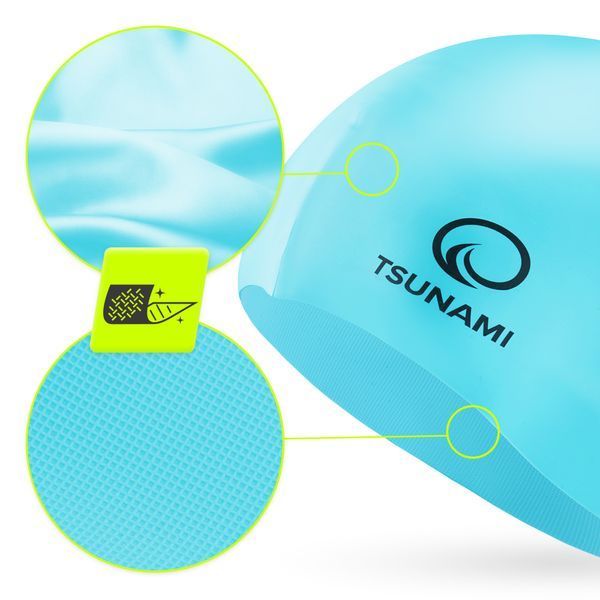 Шапочка для плавання TSUNAMI Kids дитяча Sky Blue (P-5905973401807) 50005132 фото