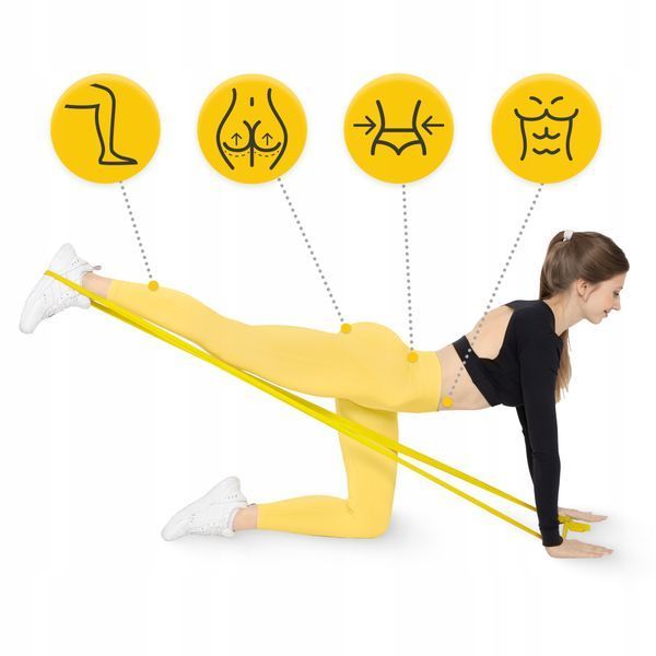 Стрічка-еспандер для спорту та реабілітації 4FIZJO Flat Band 200 х 15 cм 1-2 кг Yellow (P-5907222931639) 50001357 фото