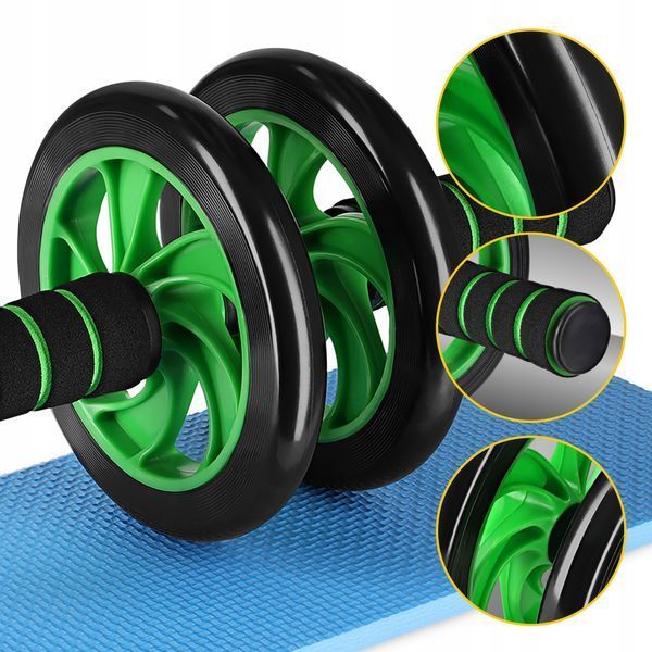 Ролик (гімнастичне колесо) для преса 4FIZJO Ab Wheel Black/Green (P-5907222931523) 50001764 фото