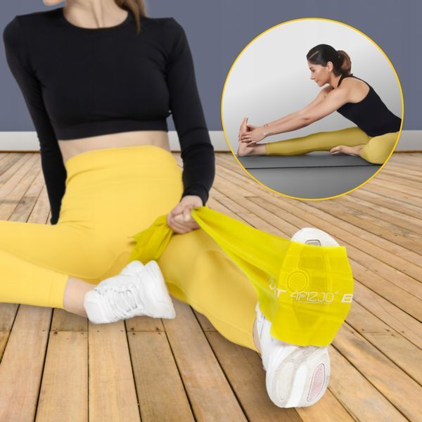 Стрічка-еспандер для спорту та реабілітації 4FIZJO Flat Band 200 х 15 cм 1-2 кг Yellow (P-5907222931639) 50001357 фото