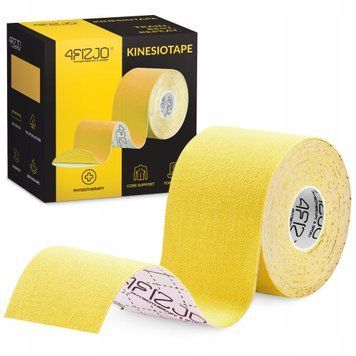 Стрічка кінезіологічна (кінезіо тейп) 4FIZJO 5 см x 5 м Yellow (P-5907739318824) 50004789 фото