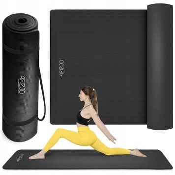Килимок (мат) спортивний 4FIZJO NBR 190 x 100 x 1.5 см для йоги та фітнесу Black (P-5905973407120) 50005589 фото