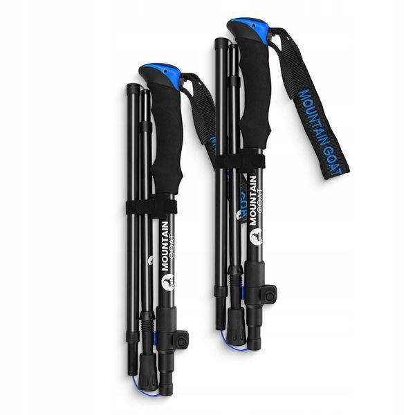 Трекінгові палиці Mountain Goat Pro+ 43-130 см Black/Blue (P-5907739318244) 50004598 фото