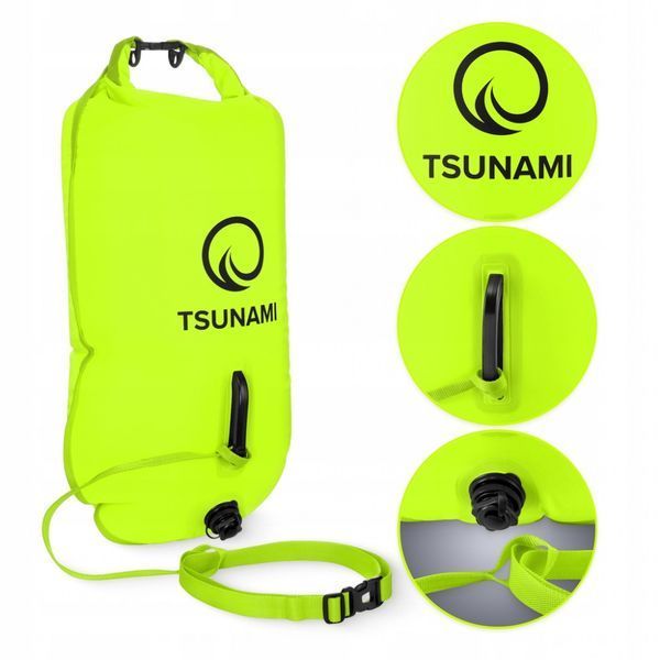 Буй для плавання TSUNAMI надувний 2 в 1 Yellow (P-5907739314024) 50004410 фото