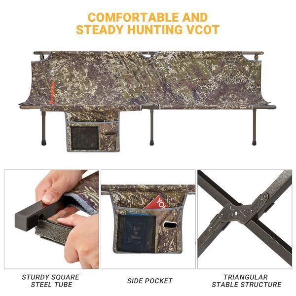 Розкладачка KingCamp HARD CAMPING COT L(KC2103) Camo 15987 фото