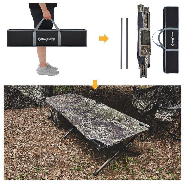 Розкладачка KingCamp HARD CAMPING COT L(KC2103) Camo 15987 фото